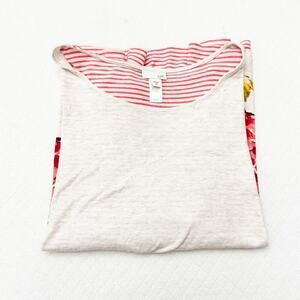 J. Jill Flower Printed Striped Back Graphic Tunic Top Size XL